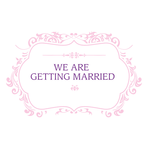 Getting married badge 2 PNG Design