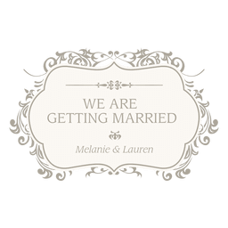 Getting married floral invitation PNG Design