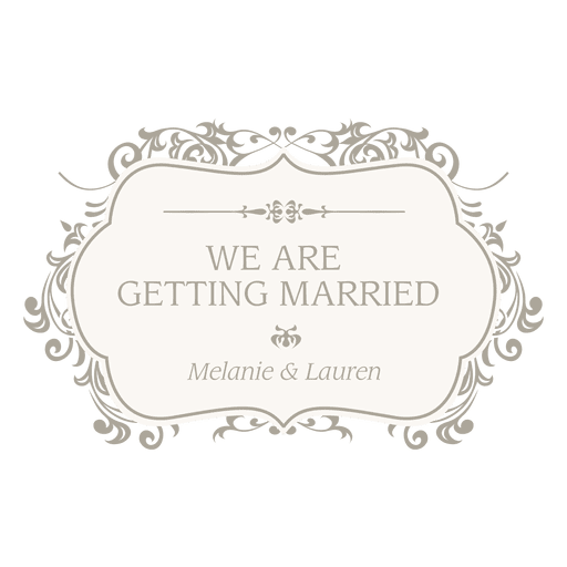 Getting married floral invitation PNG Design