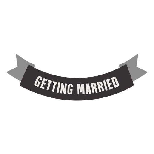 Getting married ribbon label PNG Design