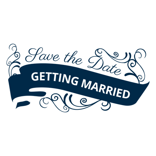 Getting married wedding badge 4 PNG Design