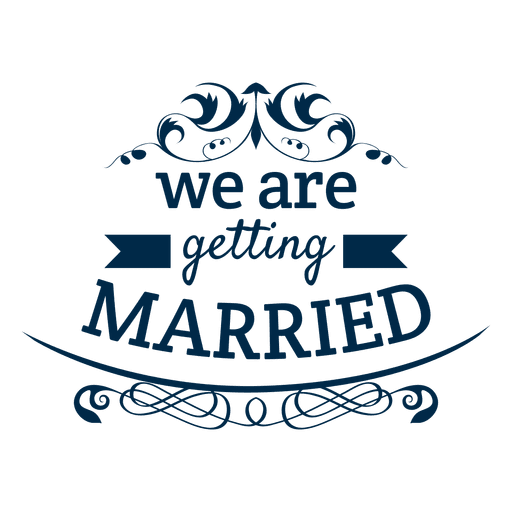 Download Getting married wedding badge 5 - Transparent PNG & SVG vector file