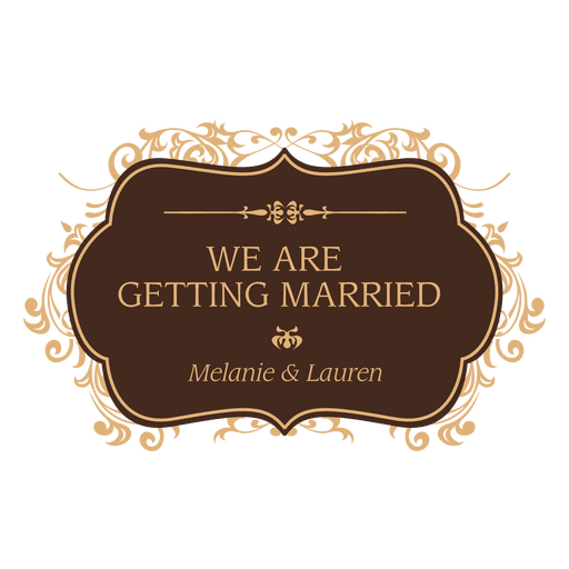 Getting married wedding badge 5 - Transparent PNG & SVG vector