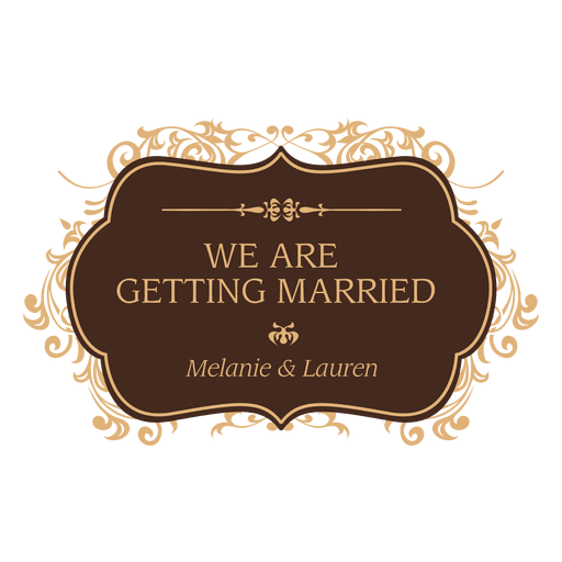 Getting married wedding badge design PNG Design