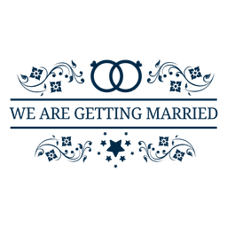 Etiqueta de boda para casarse 5 Diseño PNG