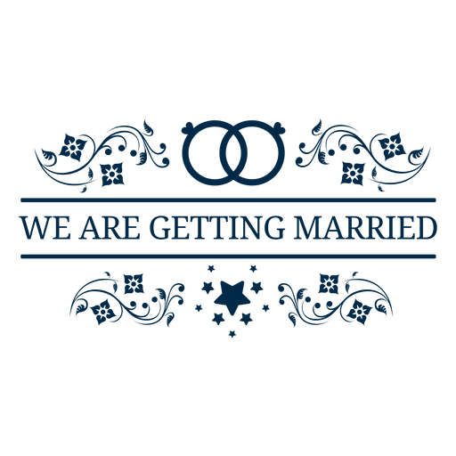 Etiqueta de boda para casarse 5 Diseño PNG