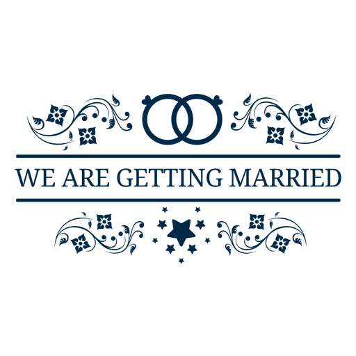 Getting married wedding label 5 - Transparent PNG & SVG ...