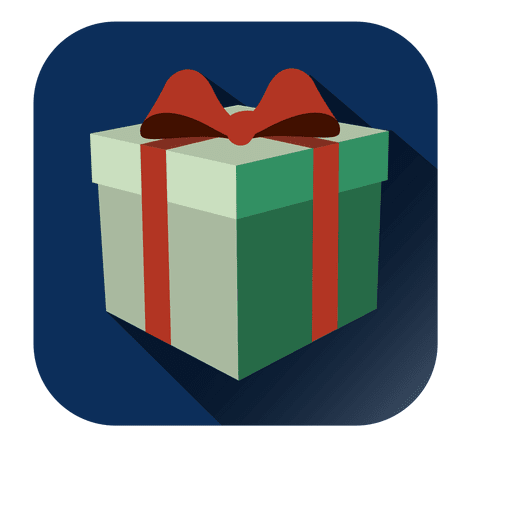 Gift box 3D square icon - Transparent PNG & SVG vector file