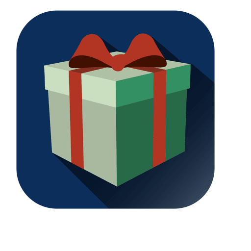 Gift box 3D square icon