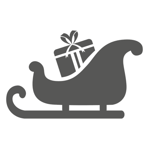 Caja de regalo en icono de trineo Diseño PNG