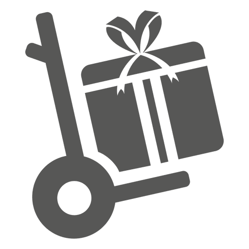 Caja de regalo en icono de carro Diseño PNG