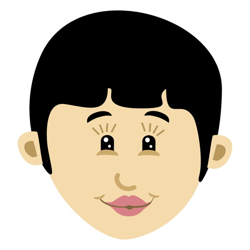 Girl cartoon head character 1 PNG Design
