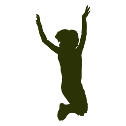 Girl cheering silhouette Transparent PNG