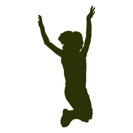 Girl cheering silhouette PNG Design