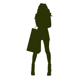 Silueta de compras de moda chica Diseño PNG