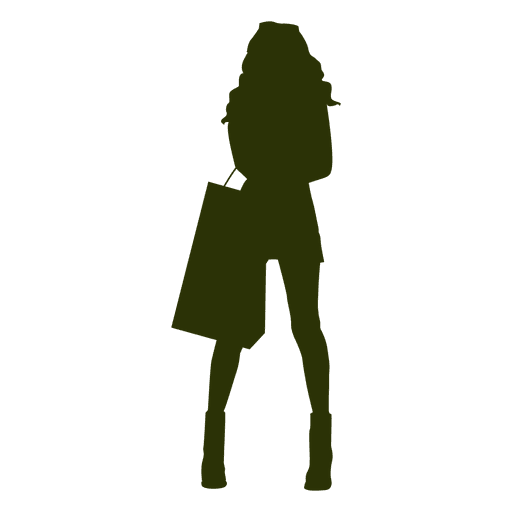 Girl fashion shopping silhouette