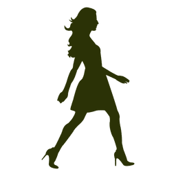 Moda chica caminando silueta 6 Transparent PNG