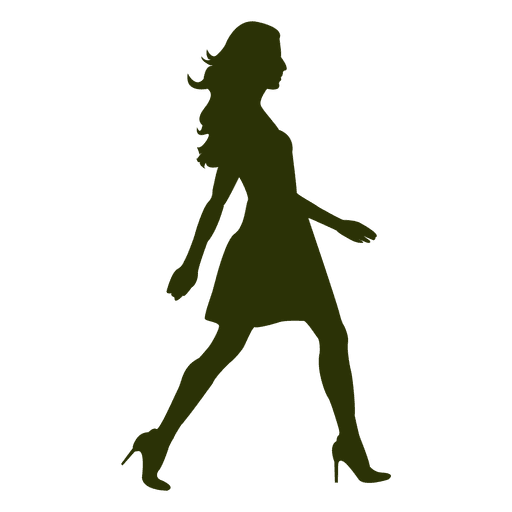 Moda chica caminando silueta 6 Diseño PNG