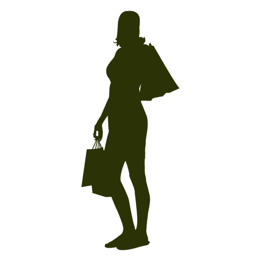 Girl holding shopping bags PNG Design