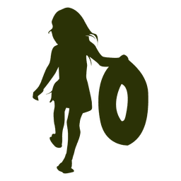 Menina segurando a silhueta do tubo Desenho PNG