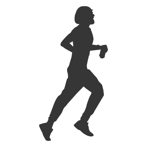 Girl jogging silhouette PNG Design