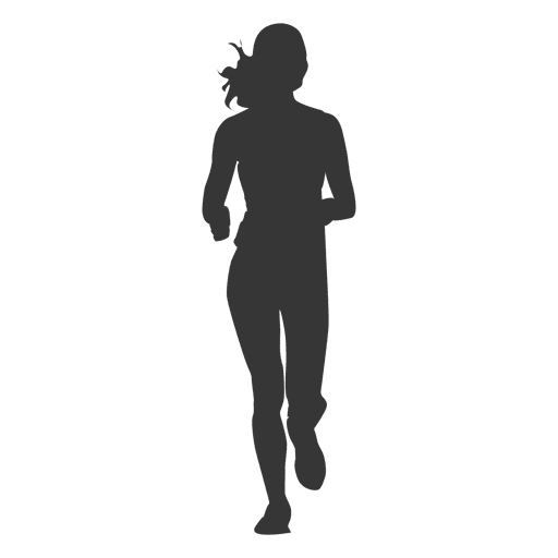 Girl jogging silhouette 1 PNG Design