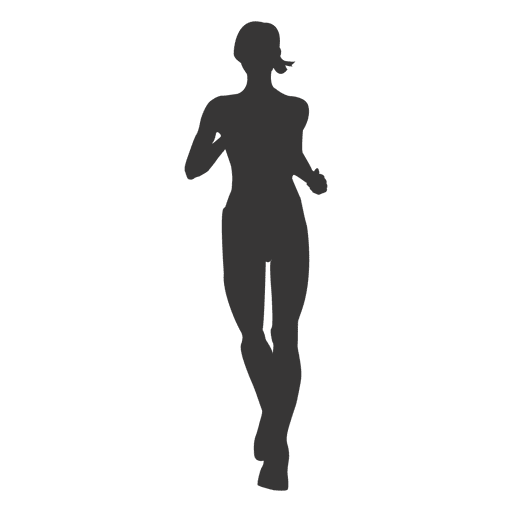 Girl jogging silhouette 2 PNG Design