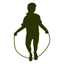 Mädchen springen Seil Silhouette PNG-Design