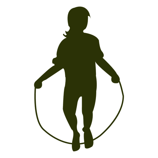Girl jumping rope silhouette PNG Design
