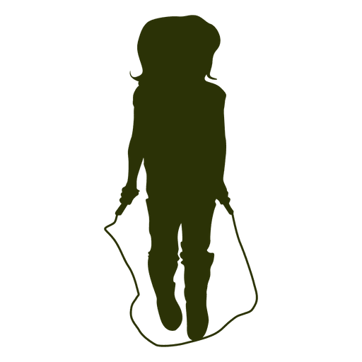 Menina pulando corda silhueta 4 Desenho PNG