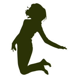 Happy Girl Jumping Silhouette Transparent PNG