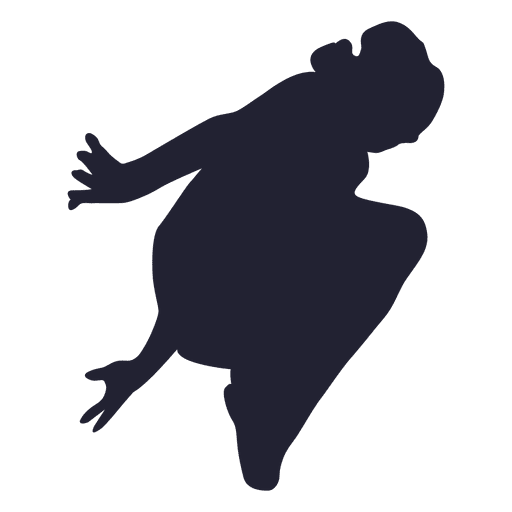 Girl jumping silhouette PNG Design
