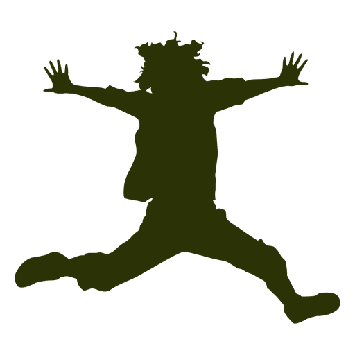 Girl jumping silhouette 1 PNG Design