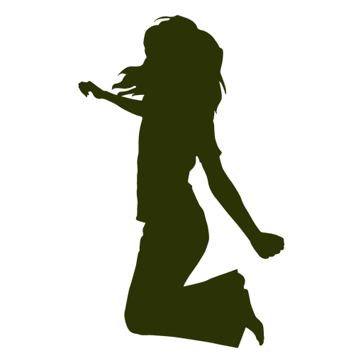 Girl kneeling down silhouette PNG Design