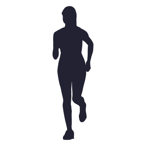 Girl marathon running silhouette PNG Design