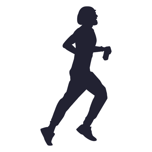 Mädchen Marathonlauf Silhouette 1 PNG-Design