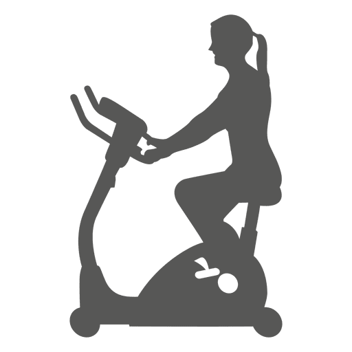 Mädchen auf Spin-Bike-Ikone PNG-Design
