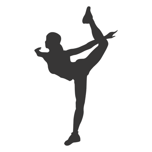 Girl performing ballet silhouette