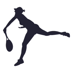 Mädchen das Tennisschattenbild spielt PNG-Design
