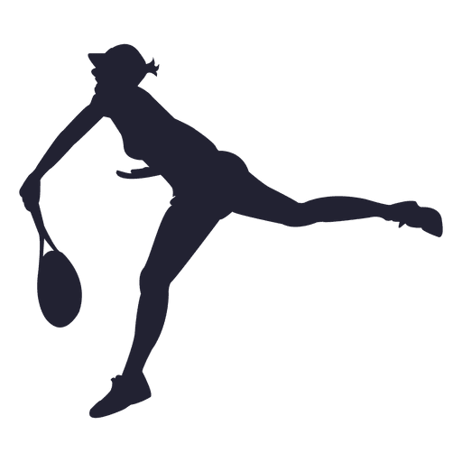 Girl playing tennis silhouette PNG Design