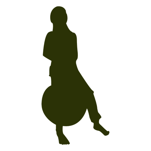 Girl playing with ball silhouette PNG Design