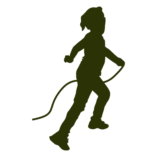 Girl playing with rope PNG Design
