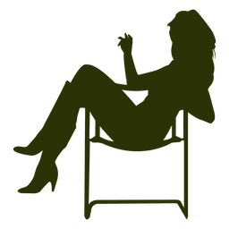 Chica posando con silla Diseño PNG