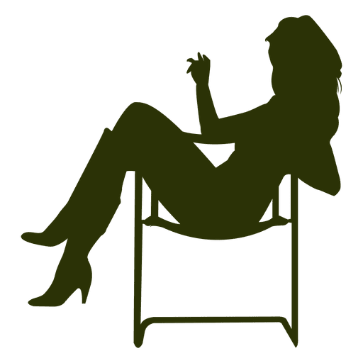 Garota posando com cadeira Desenho PNG