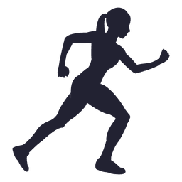 Woman running silhouette design Transparent PNG