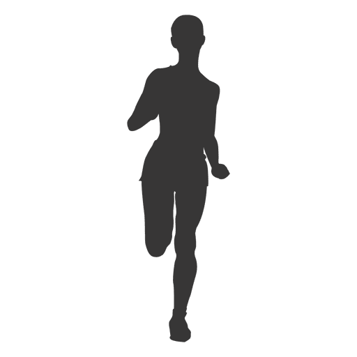 Girl running fast silhouette PNG Design