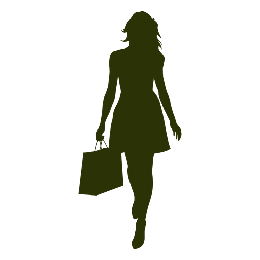 Girl shopping silhouette PNG Design