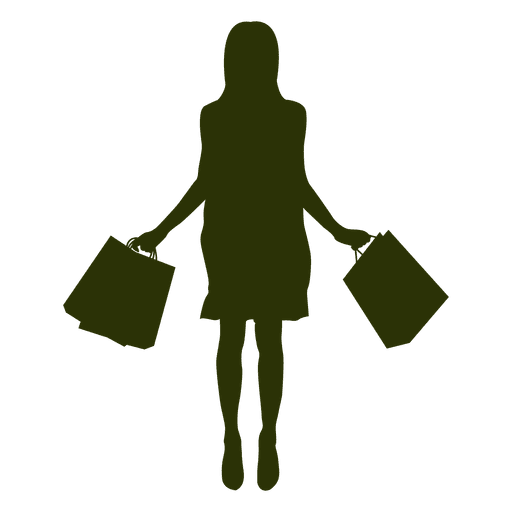 Mädchen einkaufen Silhouette 1 PNG-Design