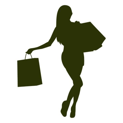 Girl shopping silhouette 2 PNG Design
