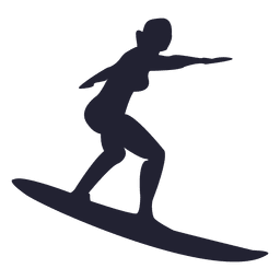 Silueta de niña surf Diseño PNG